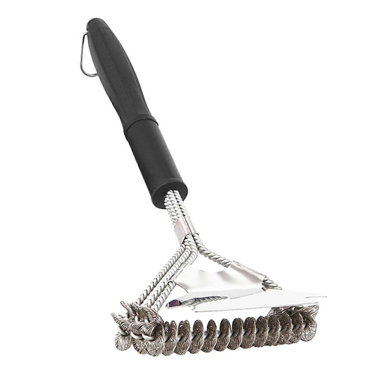1 piece BBQ grill brush with scraper cleaning tool for grill and BBQ durable removal of fat and dirt with practical hanging hook