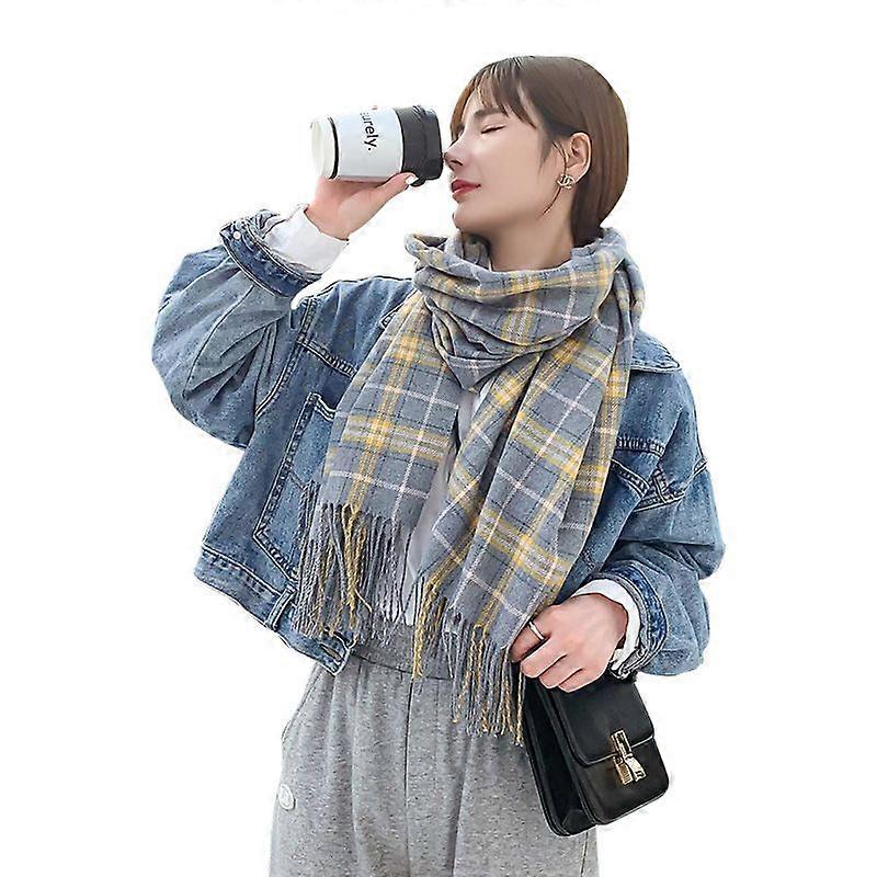 Sciarpe a scacchi multicolore Modello Design Moda Sciarpa a maglia Donna Regalo