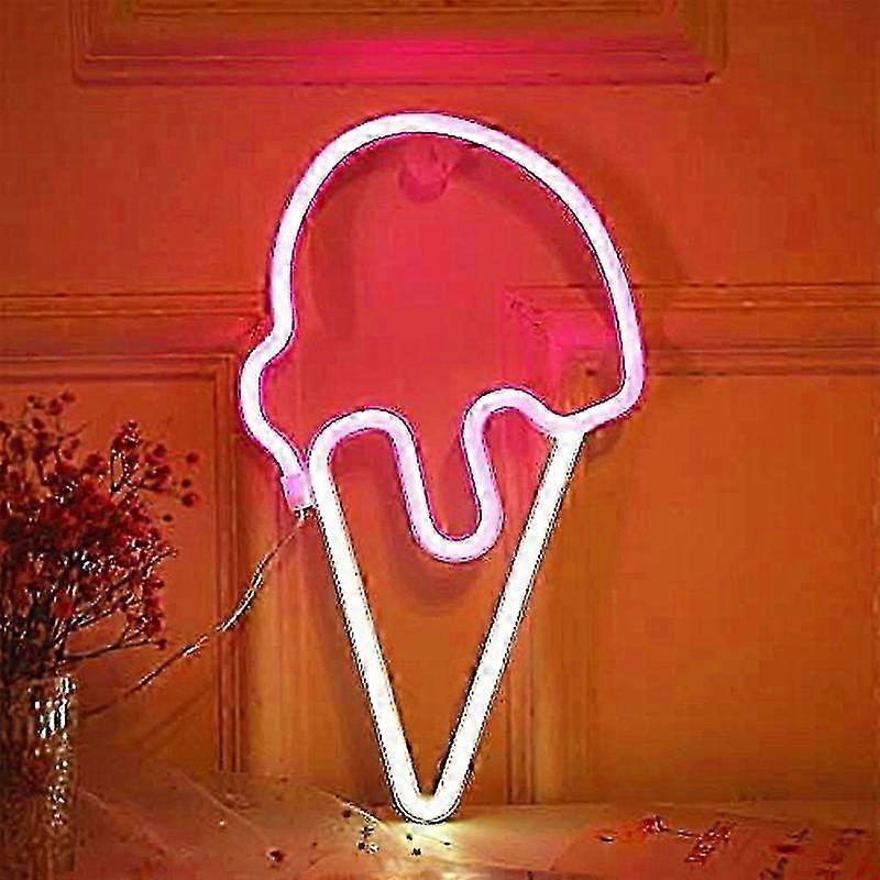 ZENGO 1pc Enseigne conique de crème glacée à lumière lumineuse LED, 32,5 cm