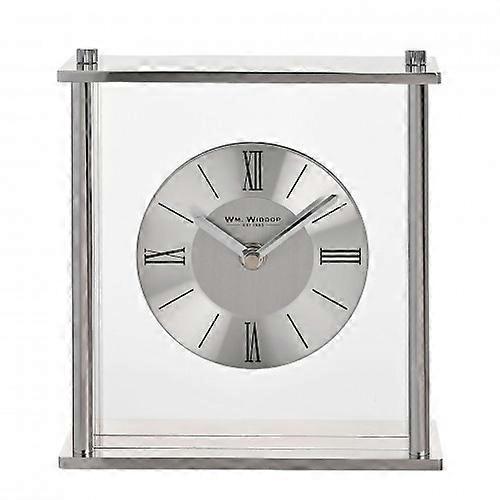 Wm. Widdop Silver Square Mantel Clock