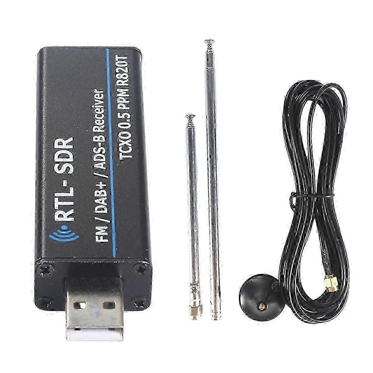 RTL-SDR USB Shortwave Radio and Air Band Receiver with Multi-Function SDR Tuner for PC, FM AM HF VHF Scanner Compatible with SDR Software