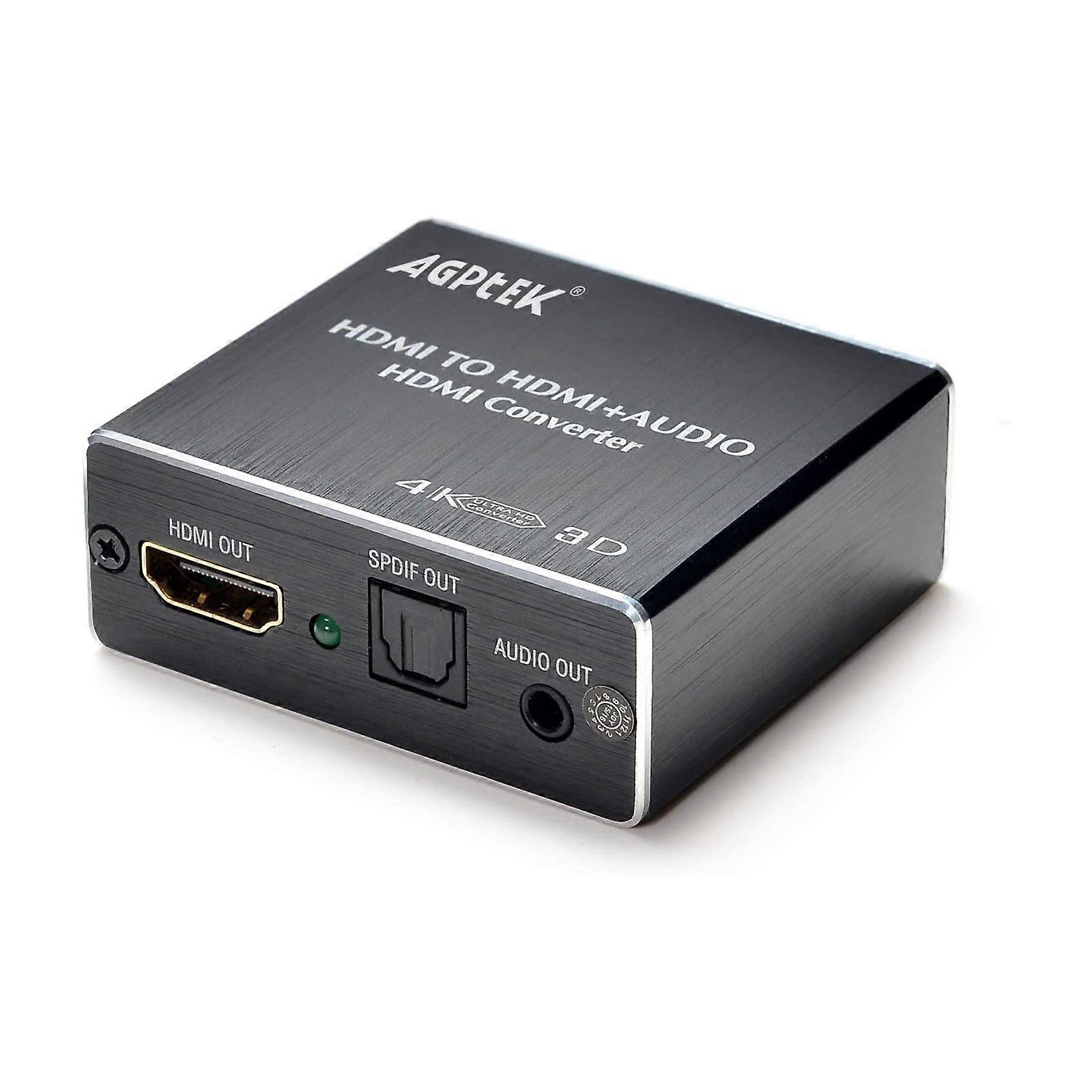 HDMI to HDMI Audio Extractor with Toslink, 3.5mm Output, EDID Control for Dolby/DTS, LPCM, 2.0ch/5.1ch