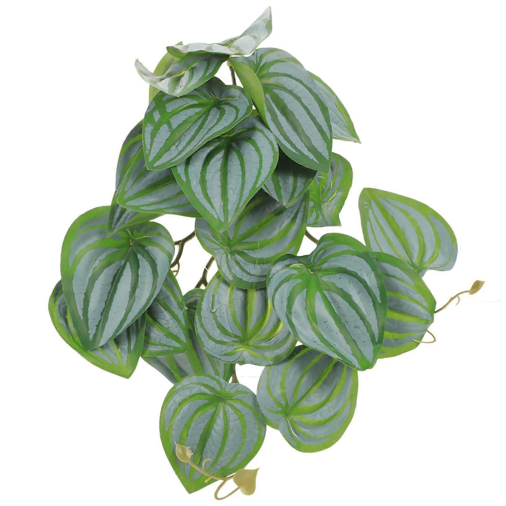 Artificial Terrarium Plants - Decorative Wall Plants for Reptile Habitats, Gecko & Lizard Friendly, Realistic Watermelon Leaf Design, Low Maintenance