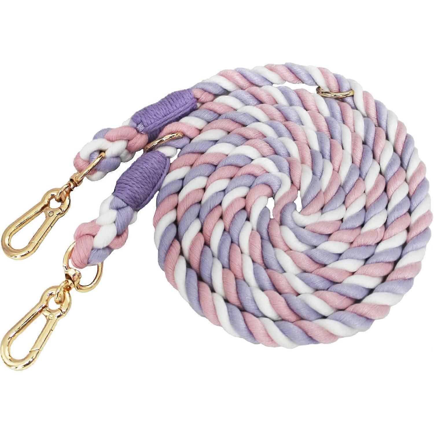Premium 7FT Multifunctional Hands-Free Dog Leash with Double Swivel Hooks - Shock Absorbing Bungee for Small to Large Breeds (Purple)