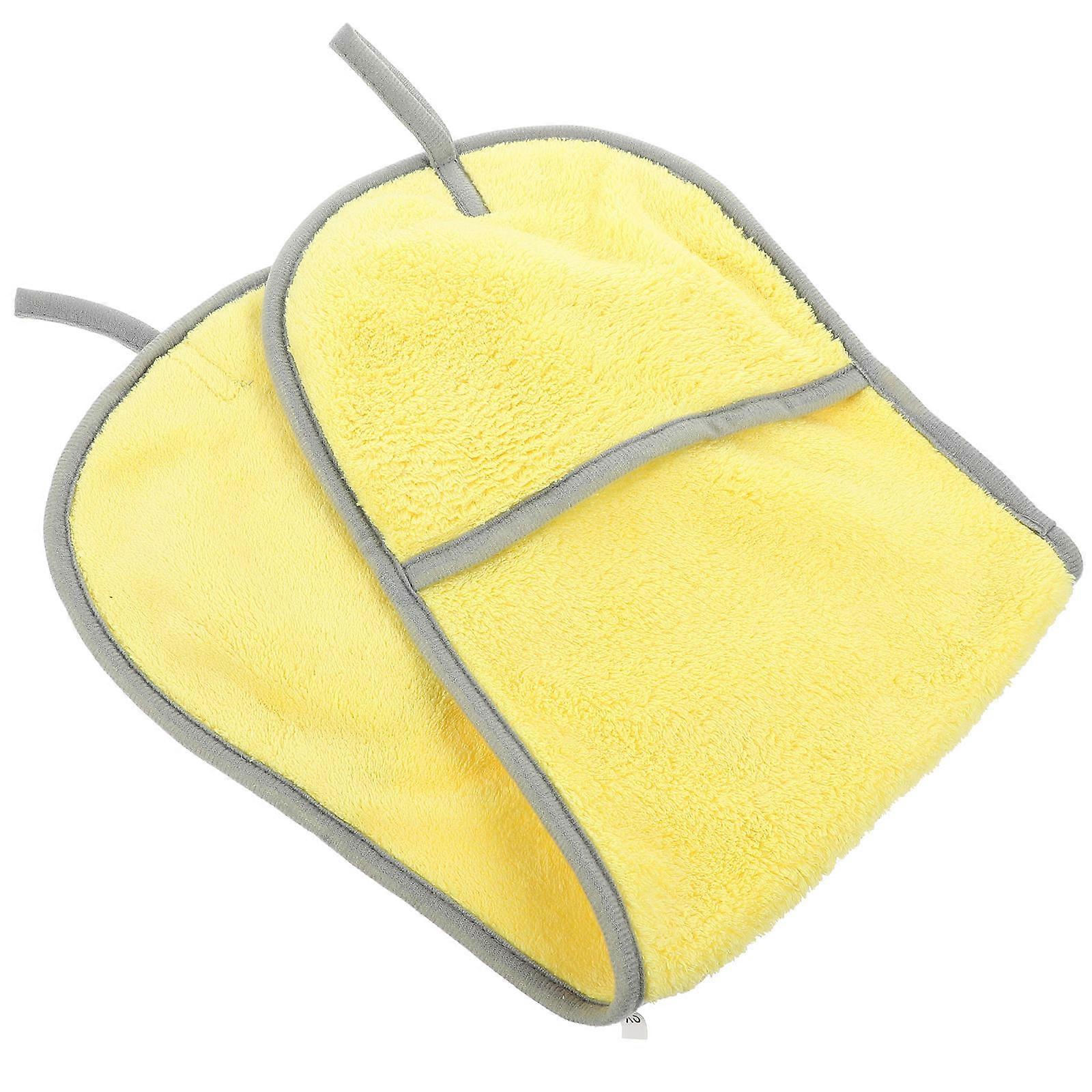 Yellow Coral Fleece Dog Bath Towel for Home Use Super Absorbent and Comfortable Large Size