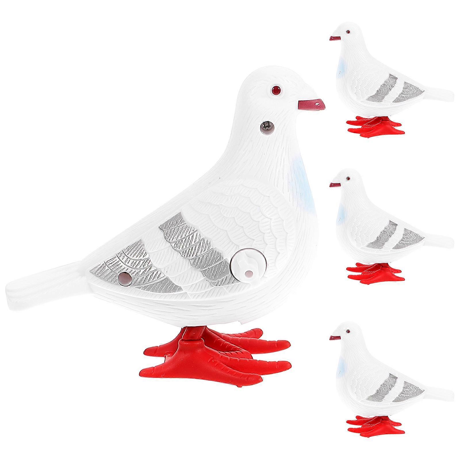 4pcs Cartoon Pigeon Wind Up Adorable Clockwork Animal Models Fun Indoor Random Color Attention Capturing Design