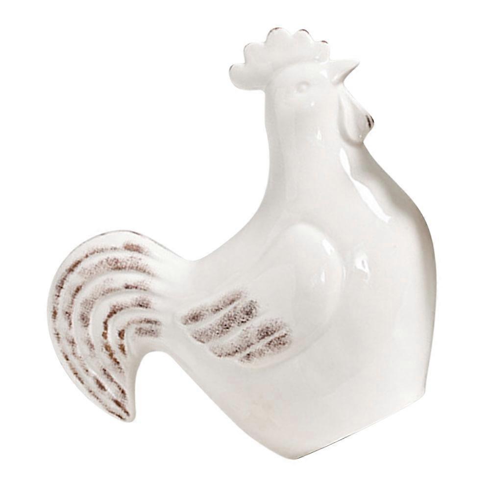 Ceramic Rooster Figurine Ornament for Desktop Decor 1 Set