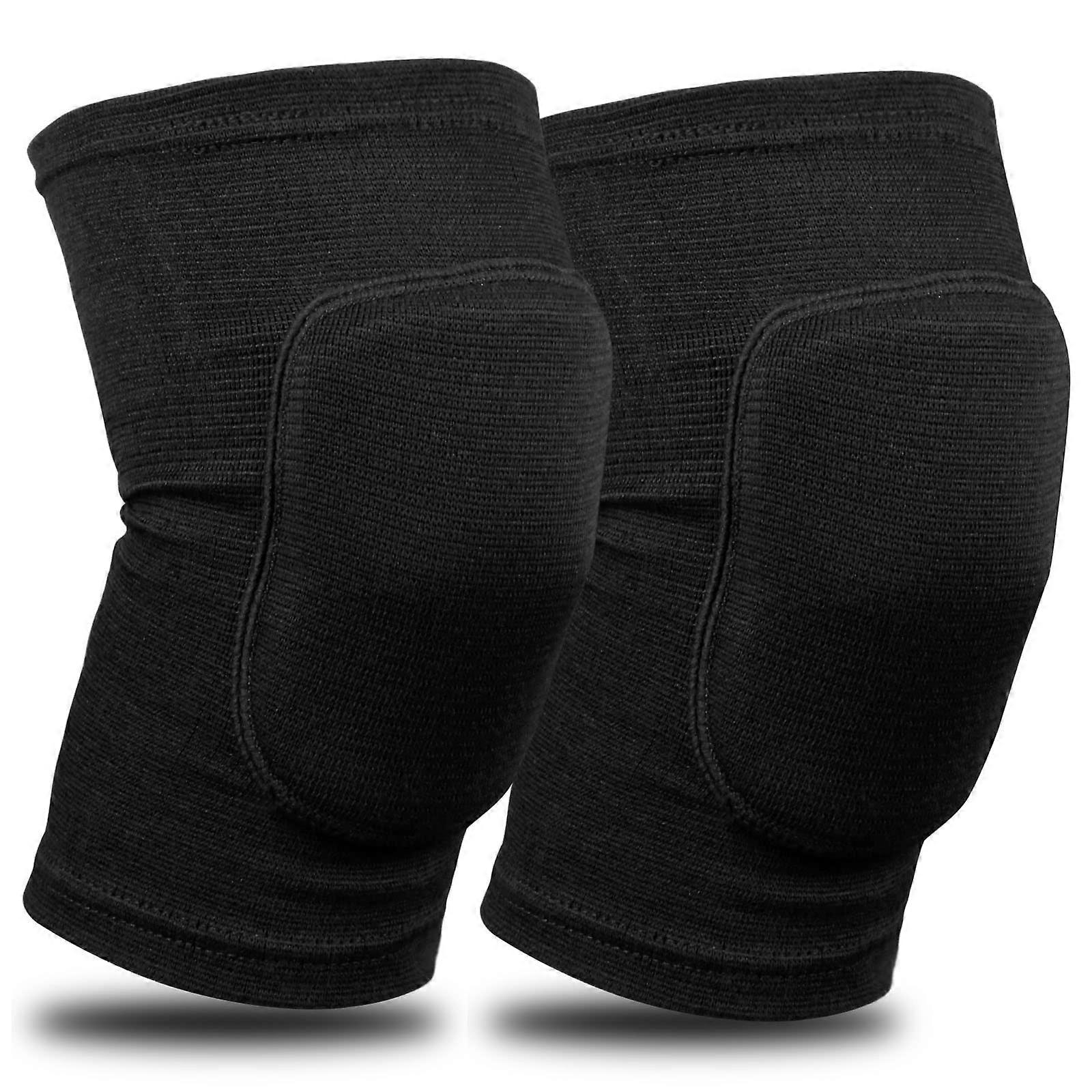 Knee Pads, 1 Pair, Black, Elastic Non-Slip, Sponge Cushioned Knee Support For Dancing, Gardening, Yoga