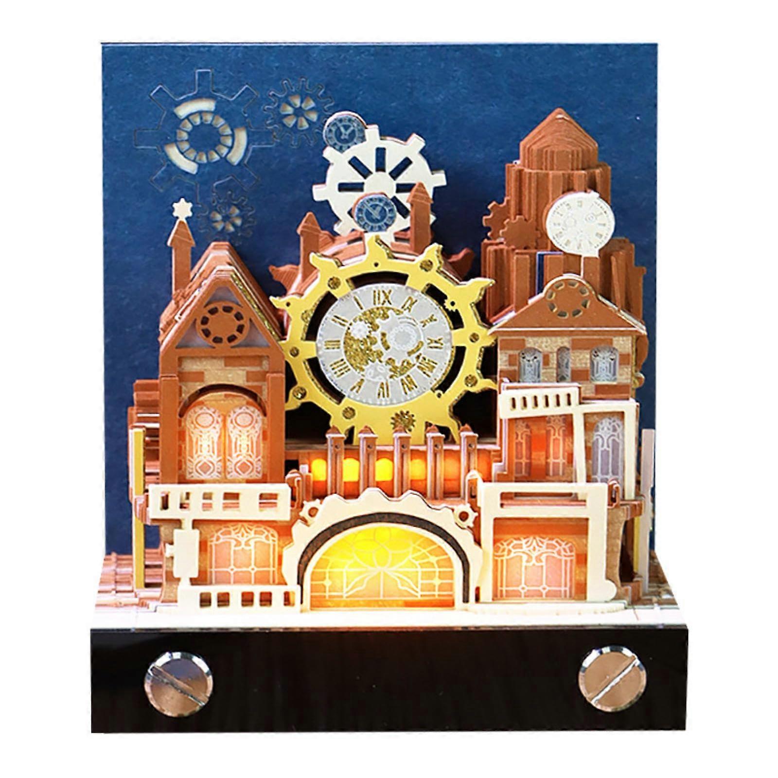 3D Calendar , Art Blocks, Creative Punk Era Paper Sculpture, 3D Memo Pad