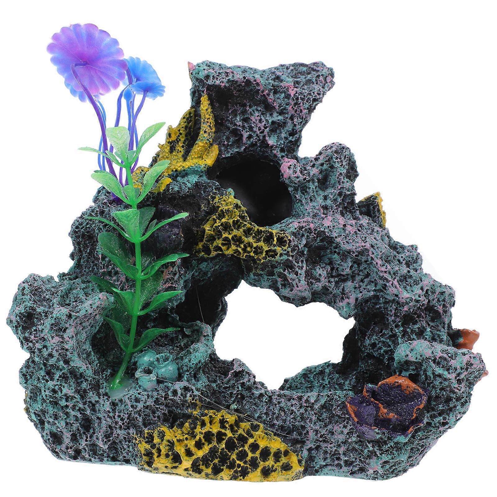 Assorted Tank Ornament Simulation Coral Reef Model for Decor Resin 1 Pc