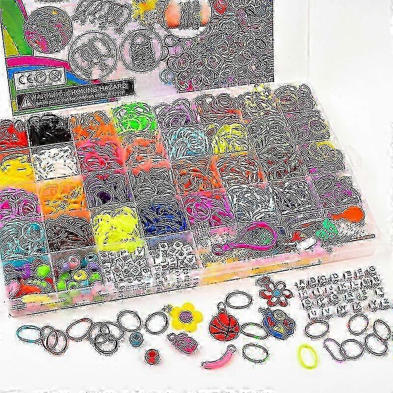 Rainbow Knitting Loom Kit with 1400+ Elastic Bands 2025