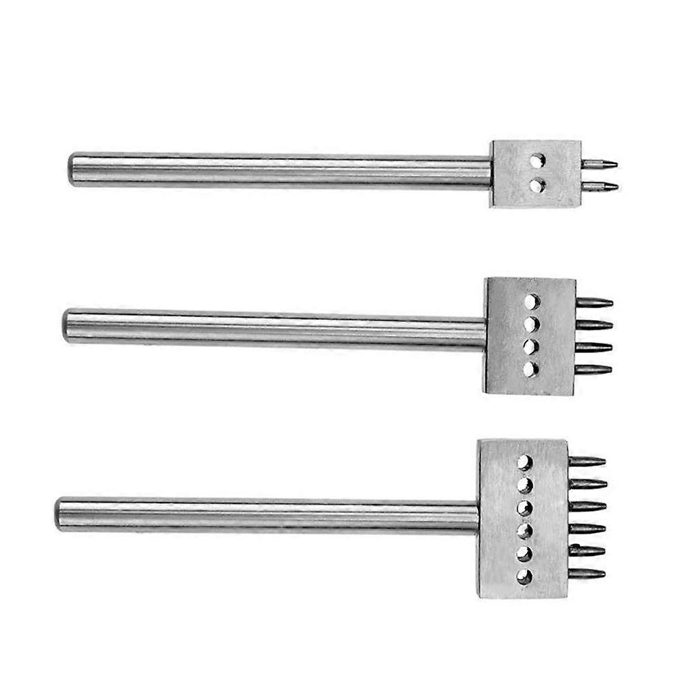DIY Prong Round Hole Tool Set for Craft Made of Durable Steel Silver 6mm