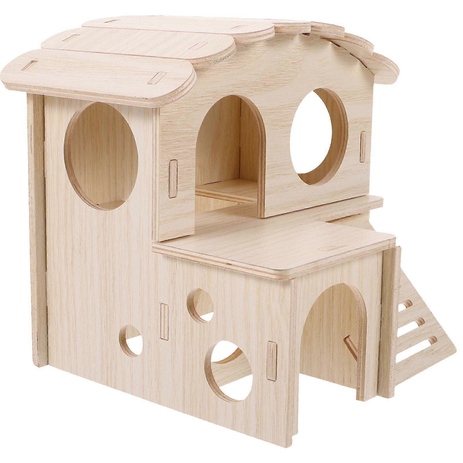 Durable Double Layer Hamster House – Bite Resistant Pet Cottage for Hamsters and Dwarf Hamsters