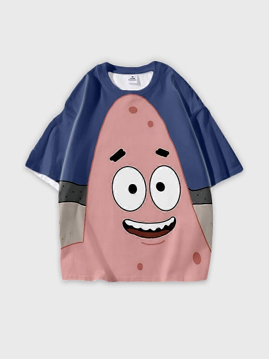 T-shirt round neck Cartoon Pattern loose short sleeve D384