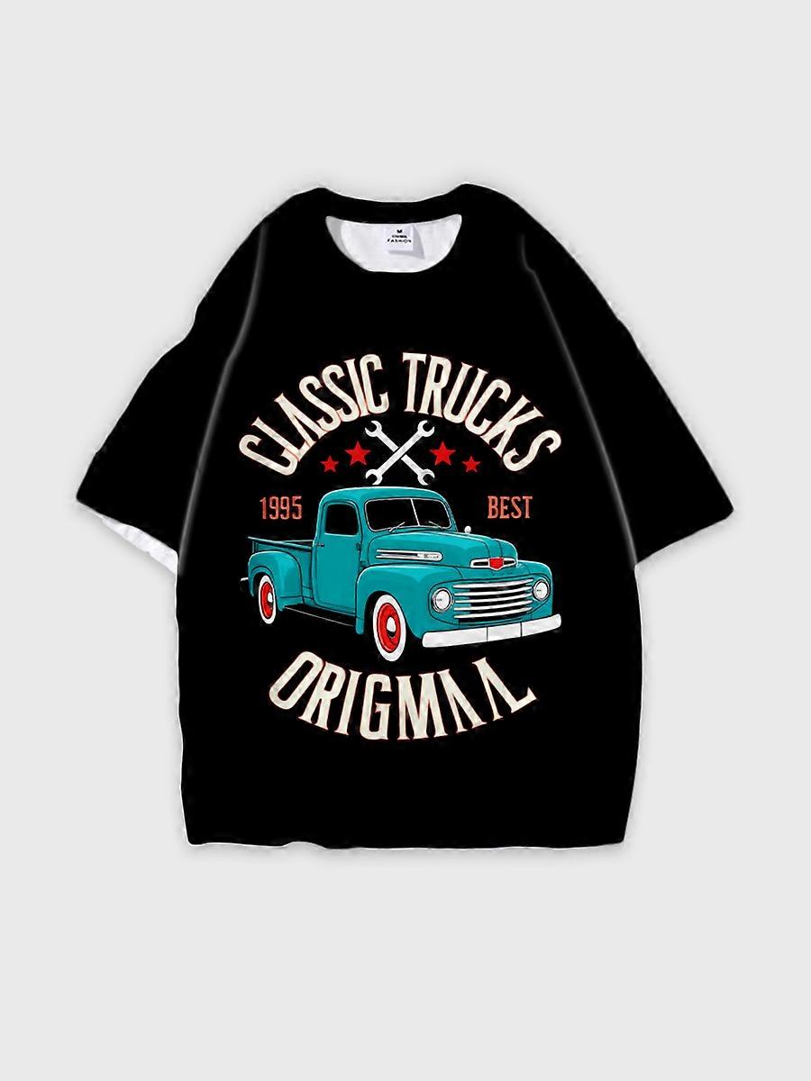 T-shirt round neck Pattern loose short sleeve N257