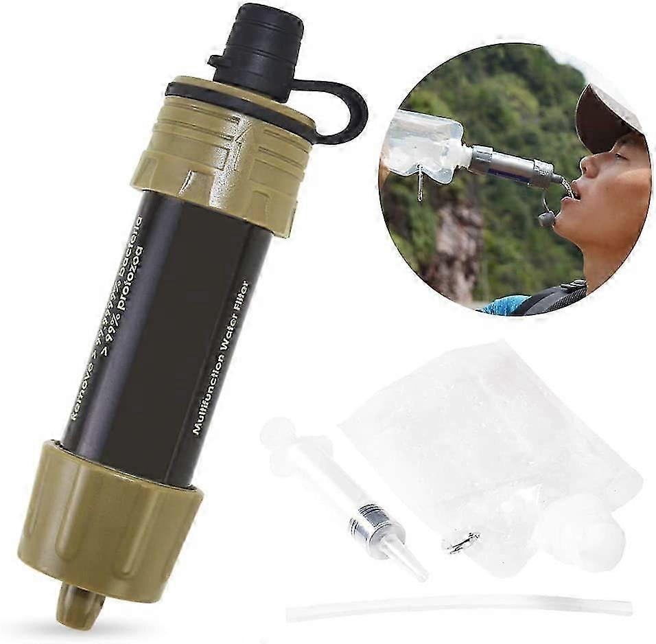 Compact Water Filter Straw - Portable Survival Purification System for UK Camping & Backpacking Trips