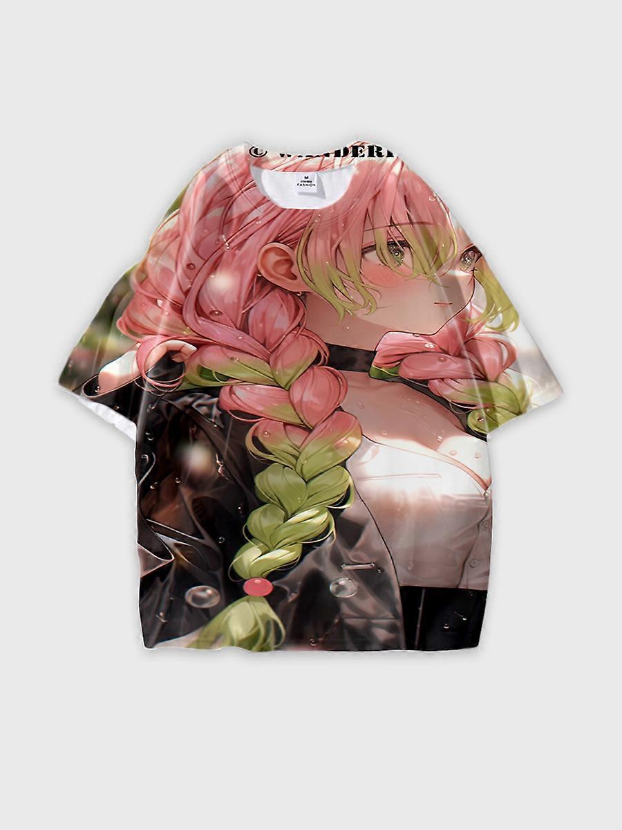 T-shirt round neck Character Pattern loose short sleeve P2904