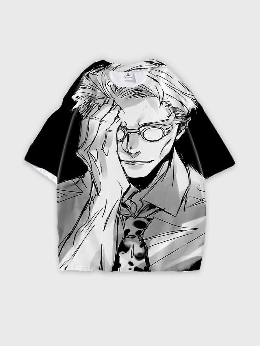 T-shirt round neck Character Pattern loose short sleeve P3447