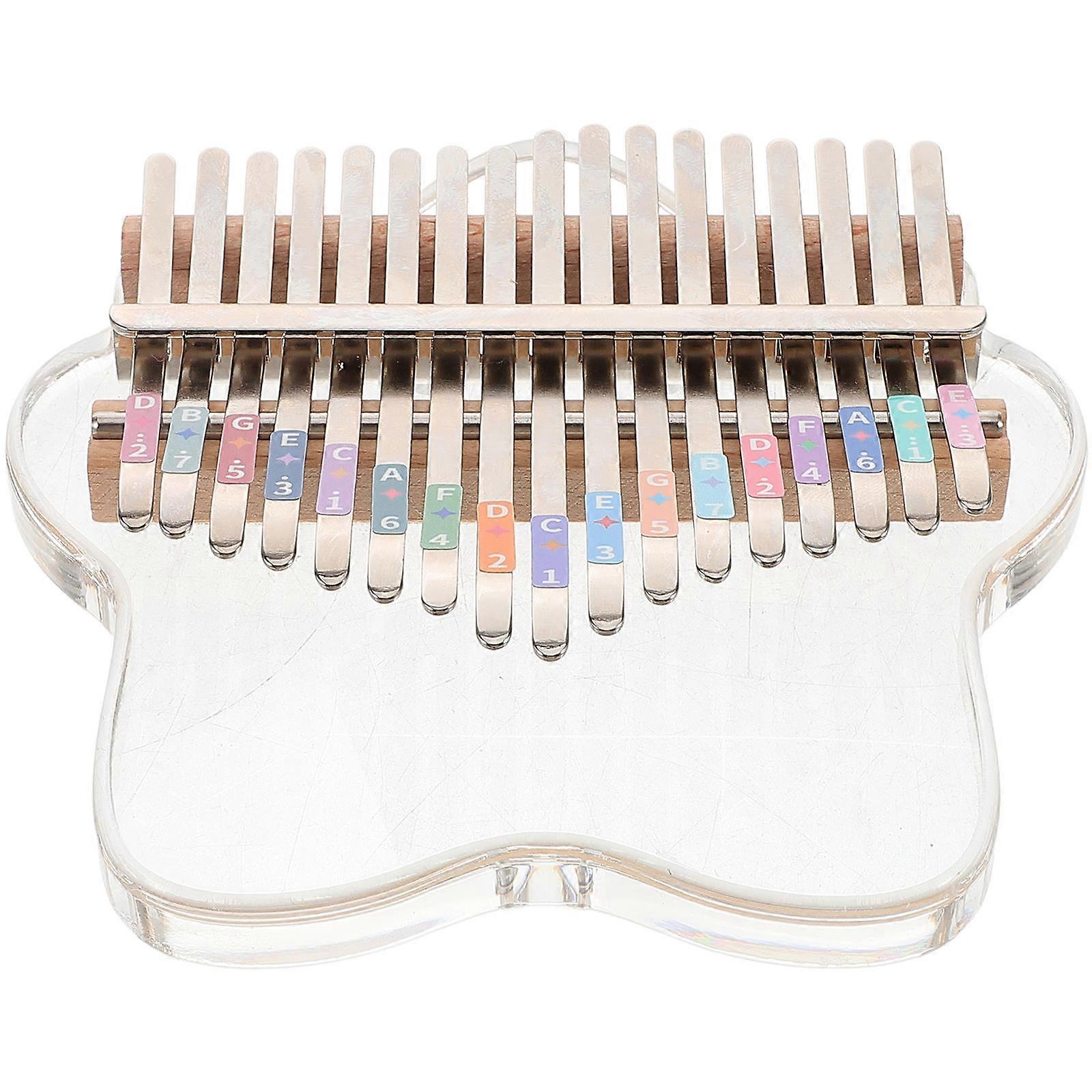 Transparent Acrylic Kalimba with 17 Keys Portable Musical Instrument for Beginners 7.87 x 3.15 x 0.79 inches