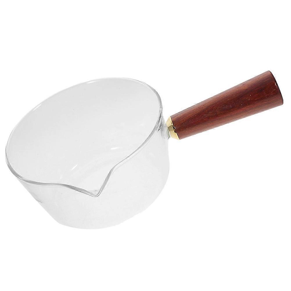 Glass Milk Pot with Handle for Home Transparent Color Great 7.5 oz