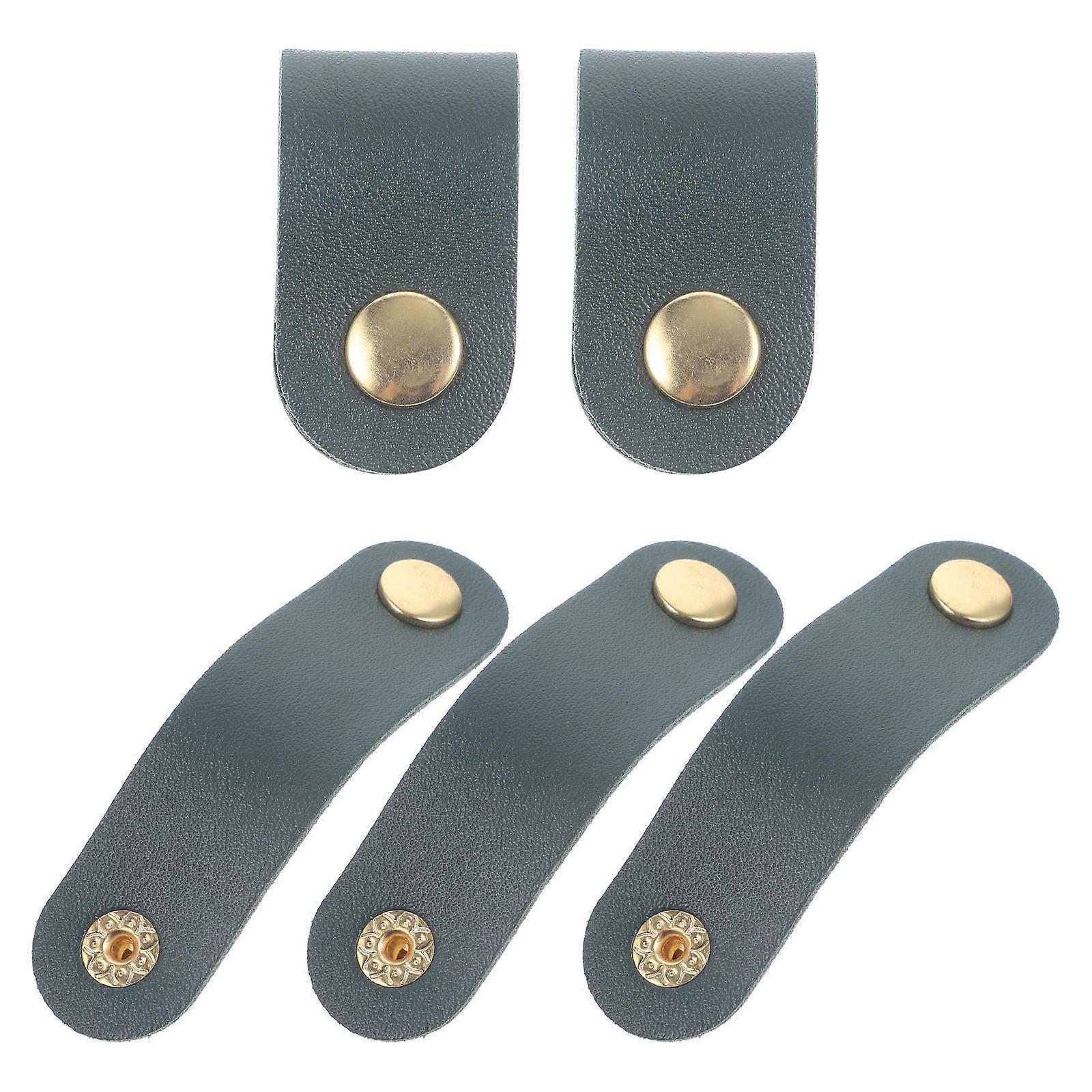 Dark Green Artificial Cable Organizer Straps for Home Use Easily Wrap Cords 5pcs