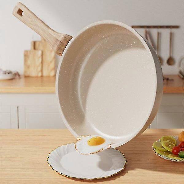 24 cm White Granite Non-Stick Frying Pan with Heat-Resistant Handle Compatible with All Hobs