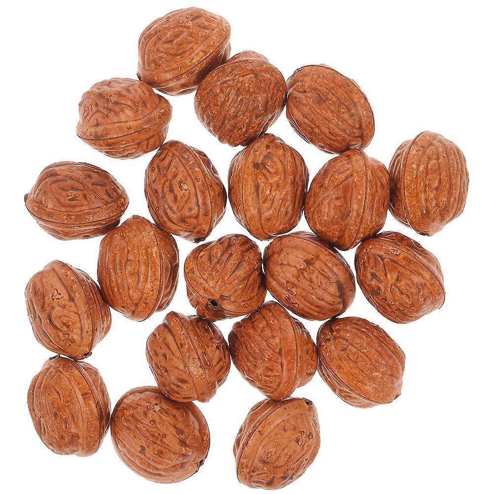 50pcs Artificial Walnut Models Fake Nut Props for Home Decoration