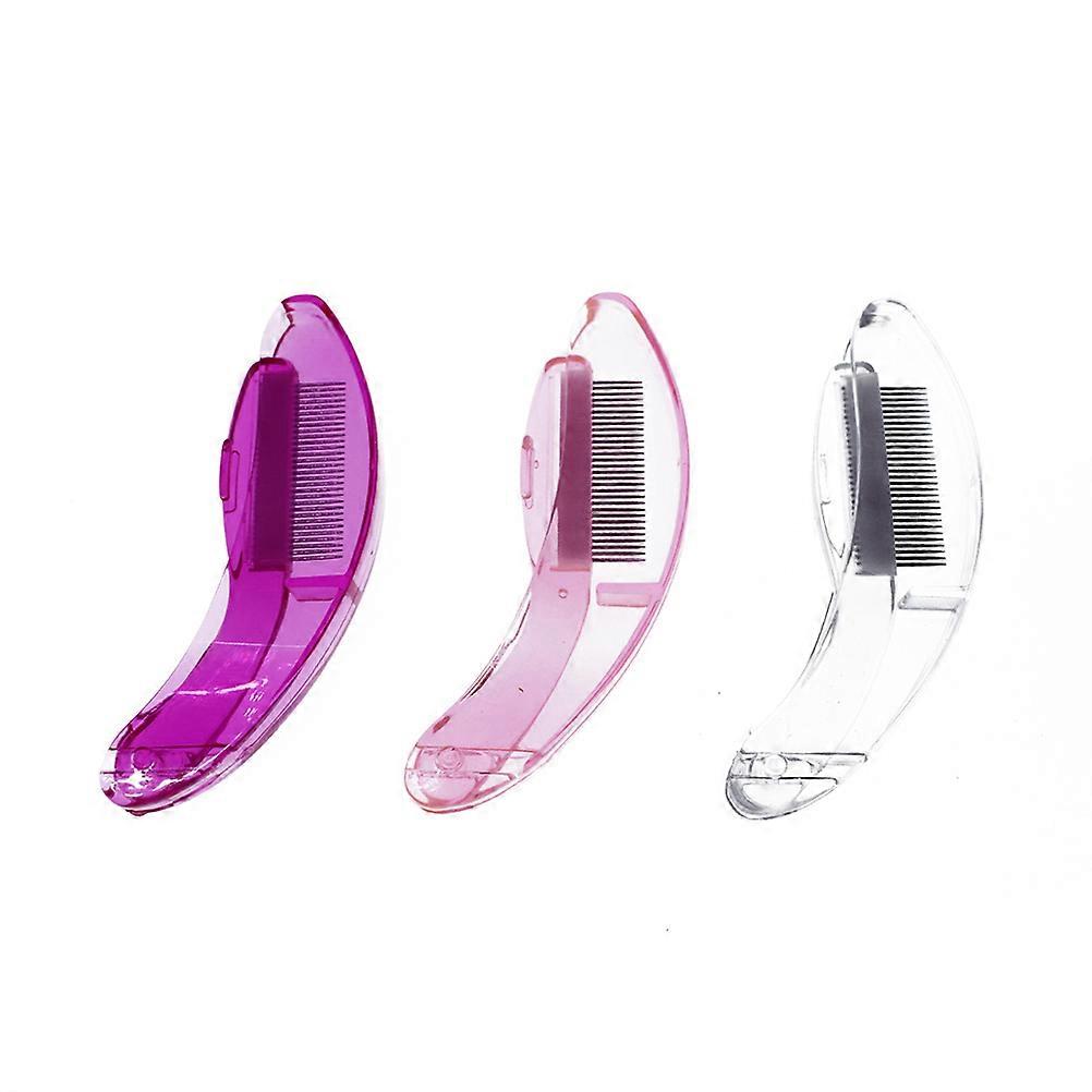 Curved Eyebrow Comb Eyebrows Travel Makeup Assorted Color Folding Design 6.5X1X1Cm 1Pack