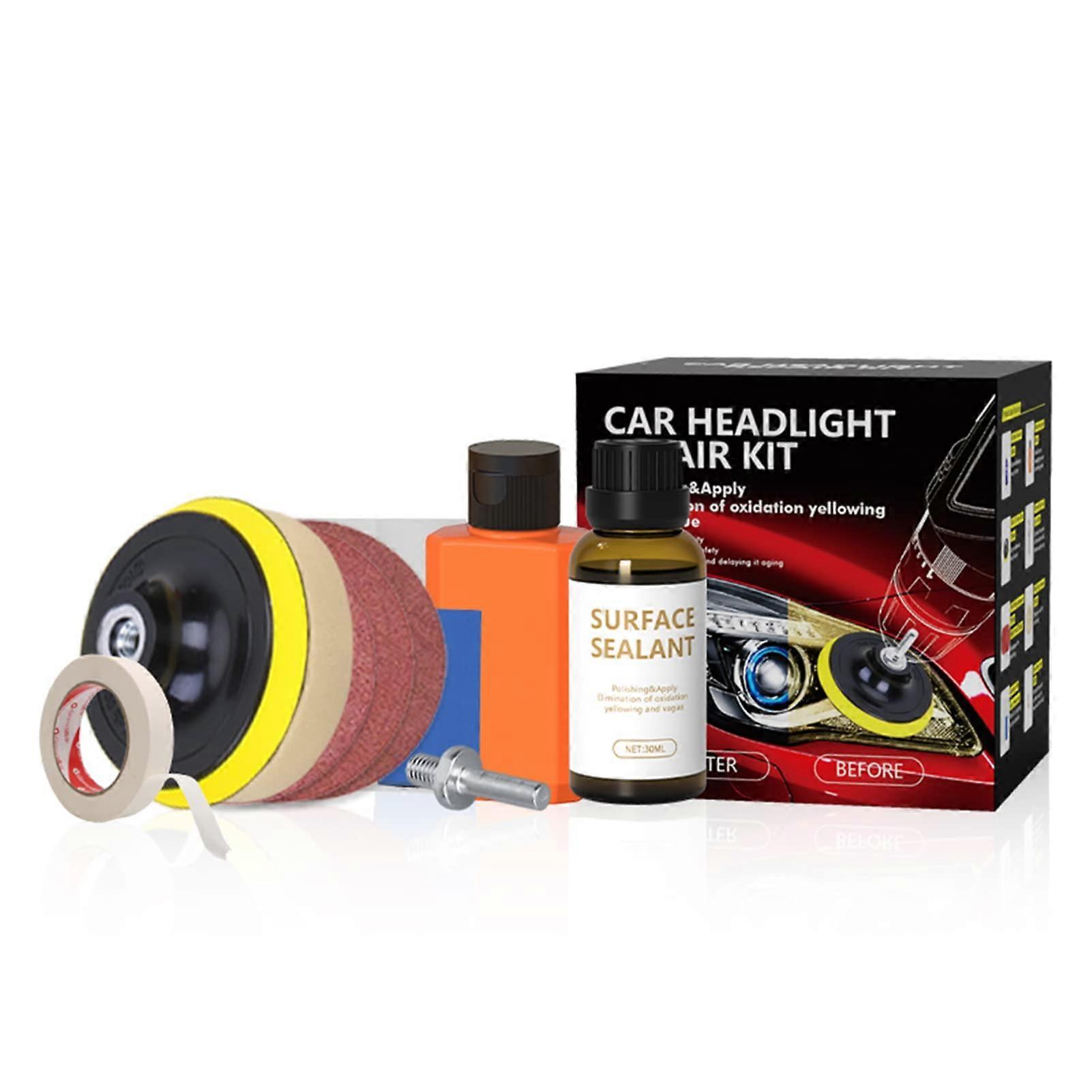 Car Headlight Restoration Kit – Complete Solution for Oxidation, Scratch, and Clarity Restoration for Car Enthusiasts
