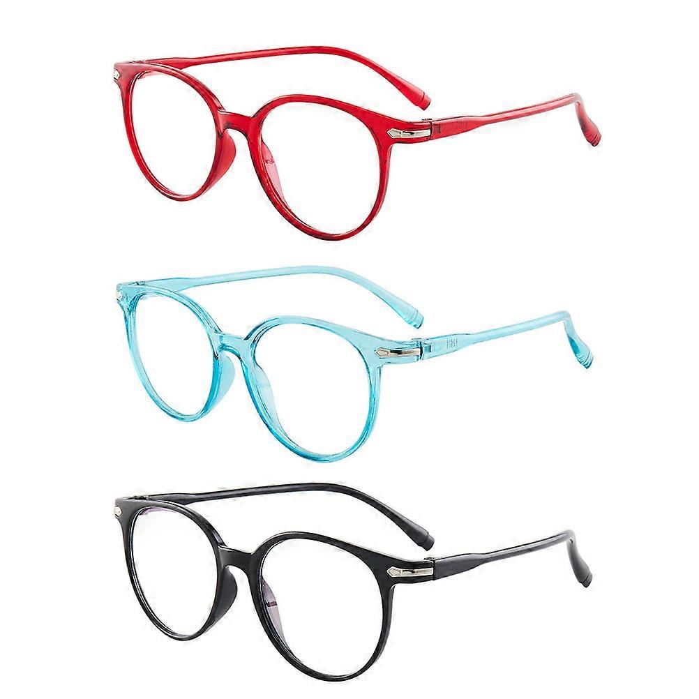 Gaming Glasses 3Pcs With Curved Legs Made Of AC Material Perfect For Eye Protection Designed For Both Men And Women Using Computers And Watching TV