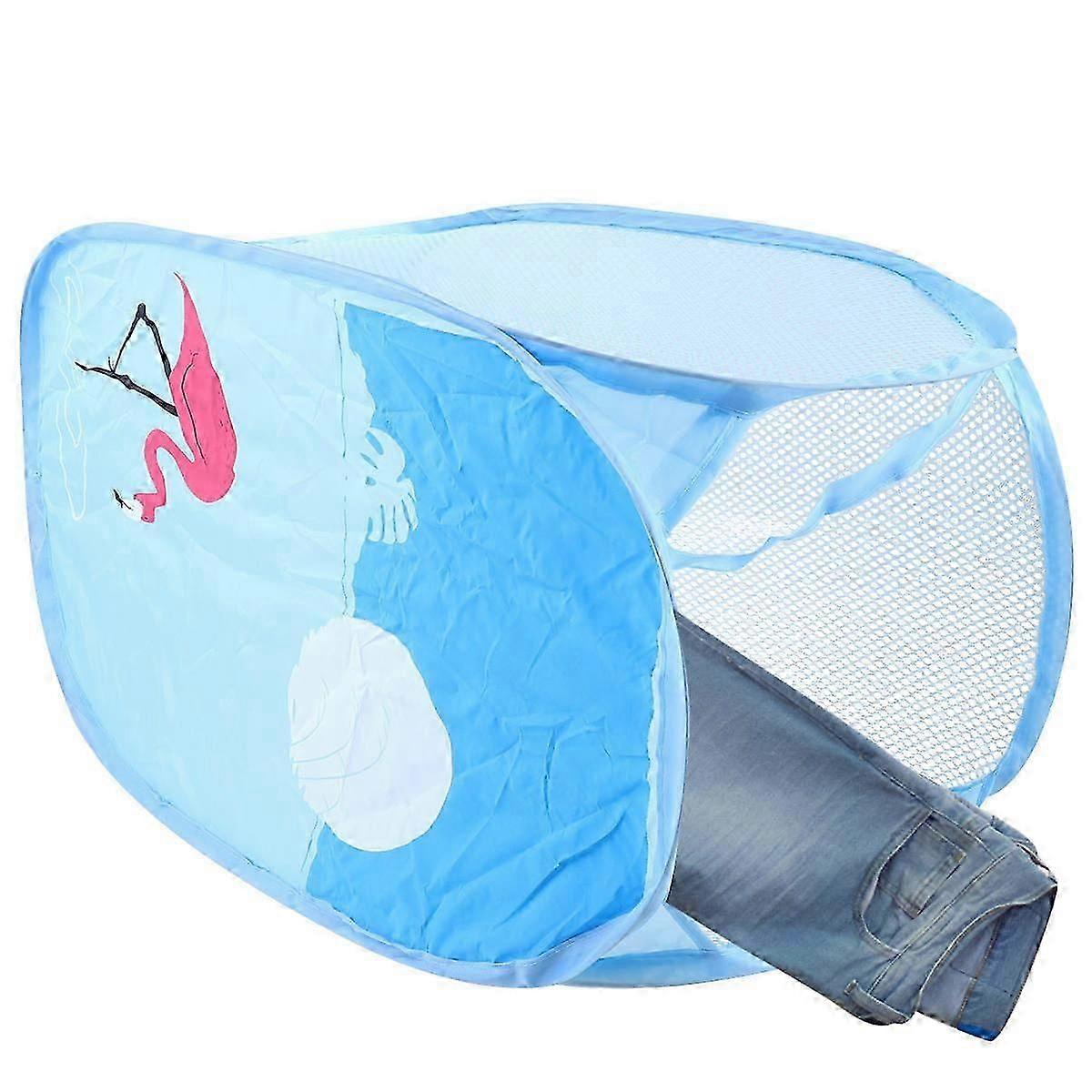 Folding Laundry Baskets Collapsable Laundry Basket Household Item Home Organization Blue Polyester 1Set