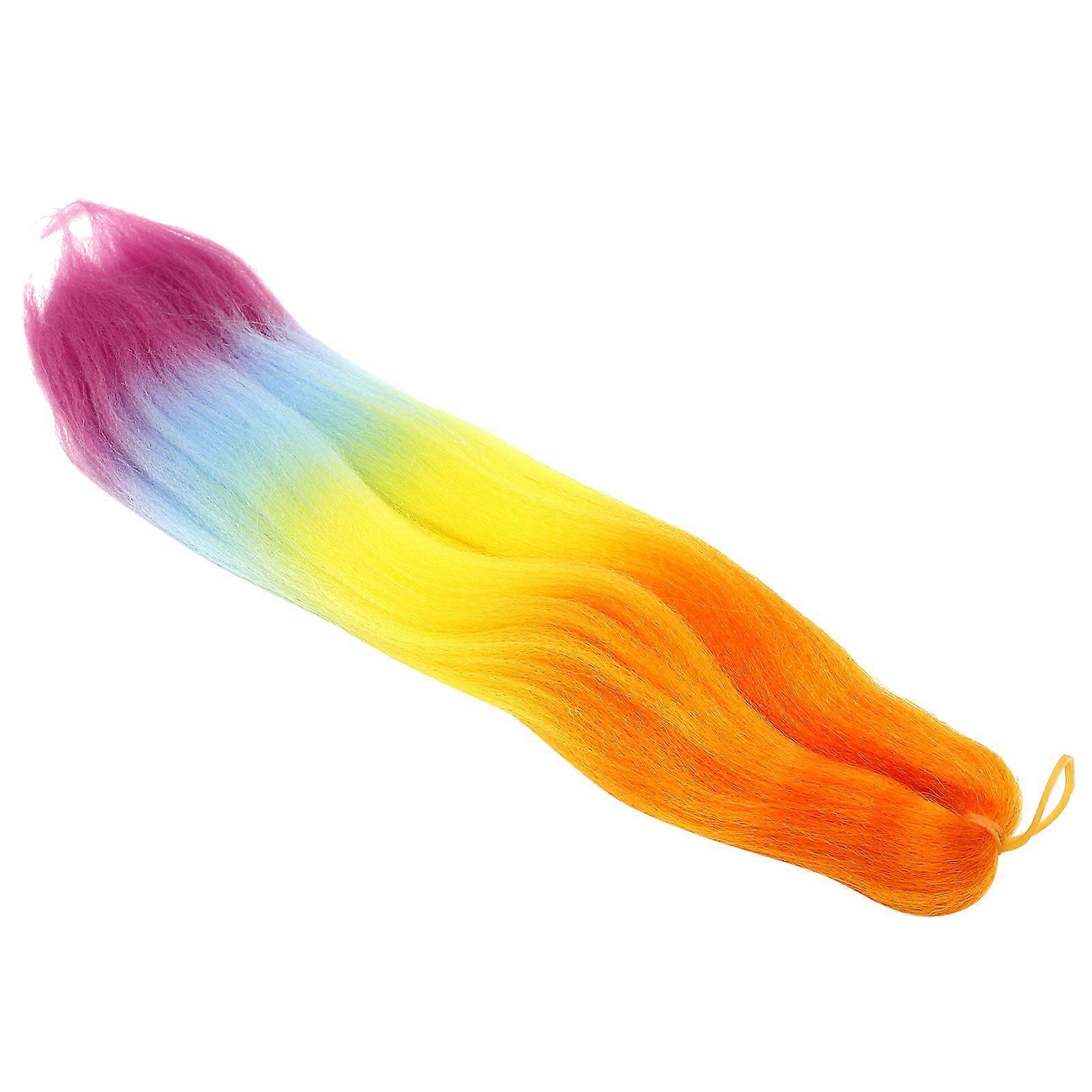 Rainbow Braiding Hair Extensions for Women with High Temperature Fiber Easy to Braid and Length