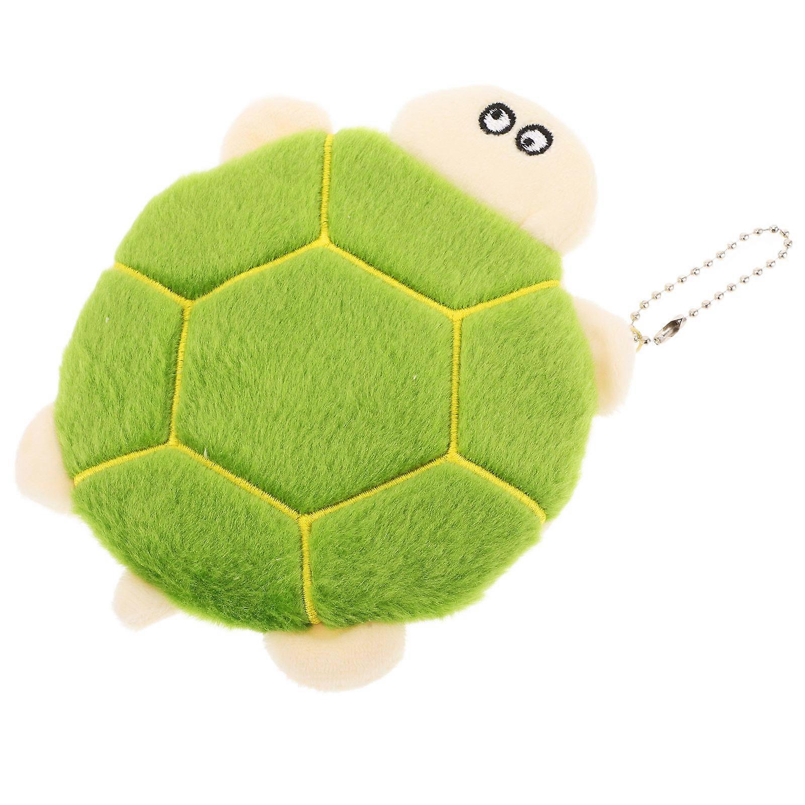 Cute Turtle Shape Coin Pouch for Women and Children Charming Design for Storing Coins Green Plush Fabric 1Pcs