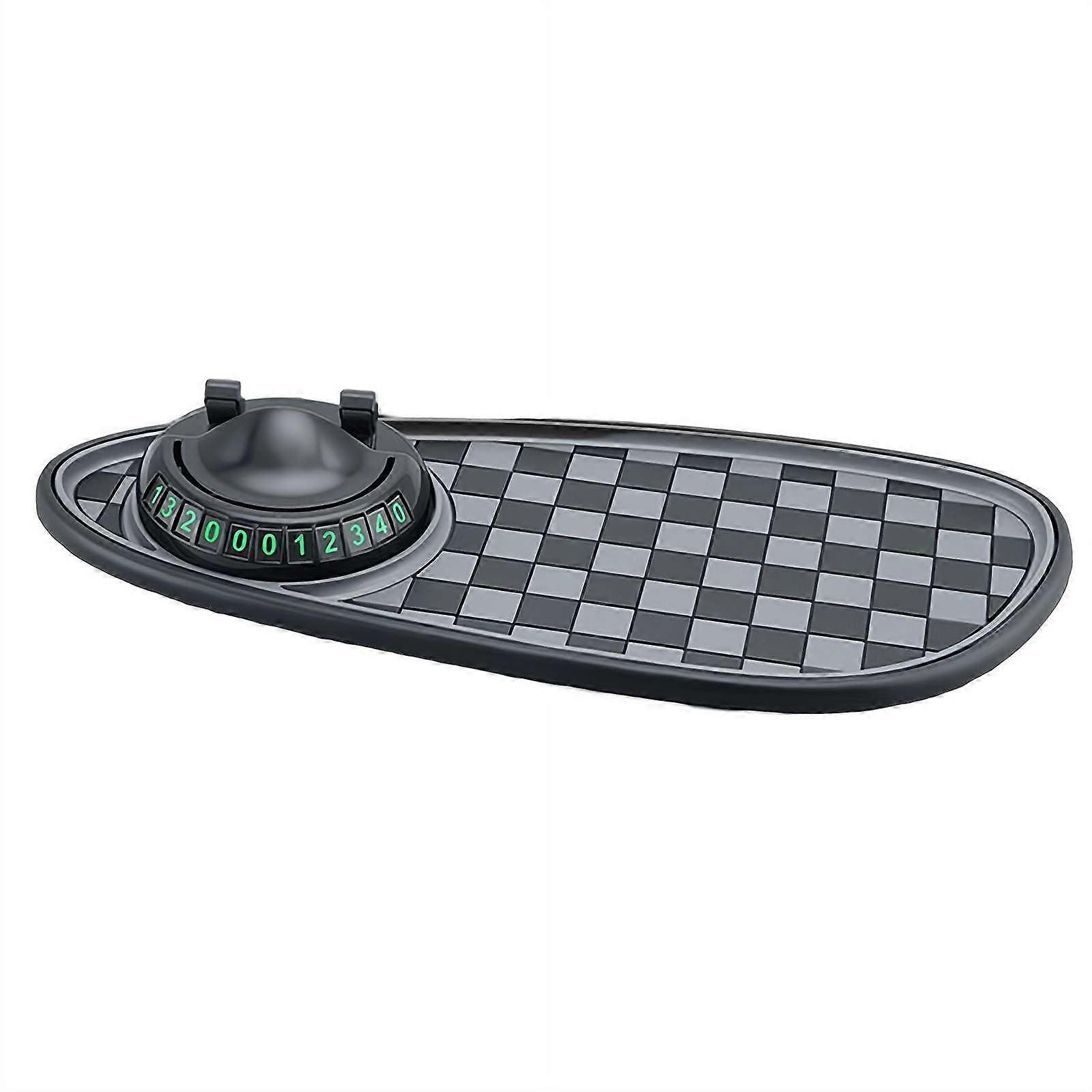 Multifunctional Car Anti-Slip Mat with Grey Phone Holder, Parking Number Display, and Dashboard Accessories for Navigation