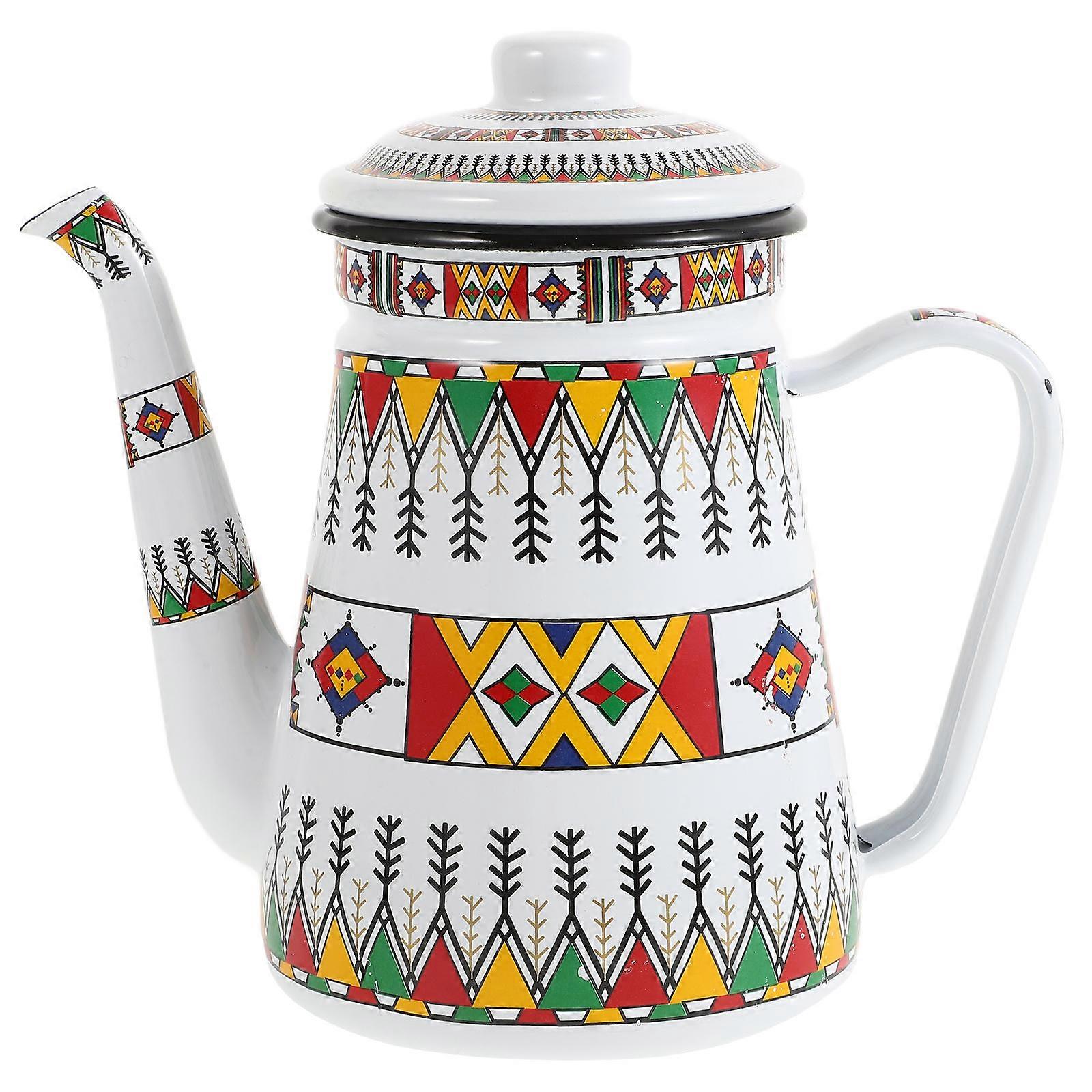 Modern Design Enamel Coffee Maker & Tea Kettle – Food Grade, Handle for Induction & Gas Stoves, Perfect for Coffee and Tea Lovers