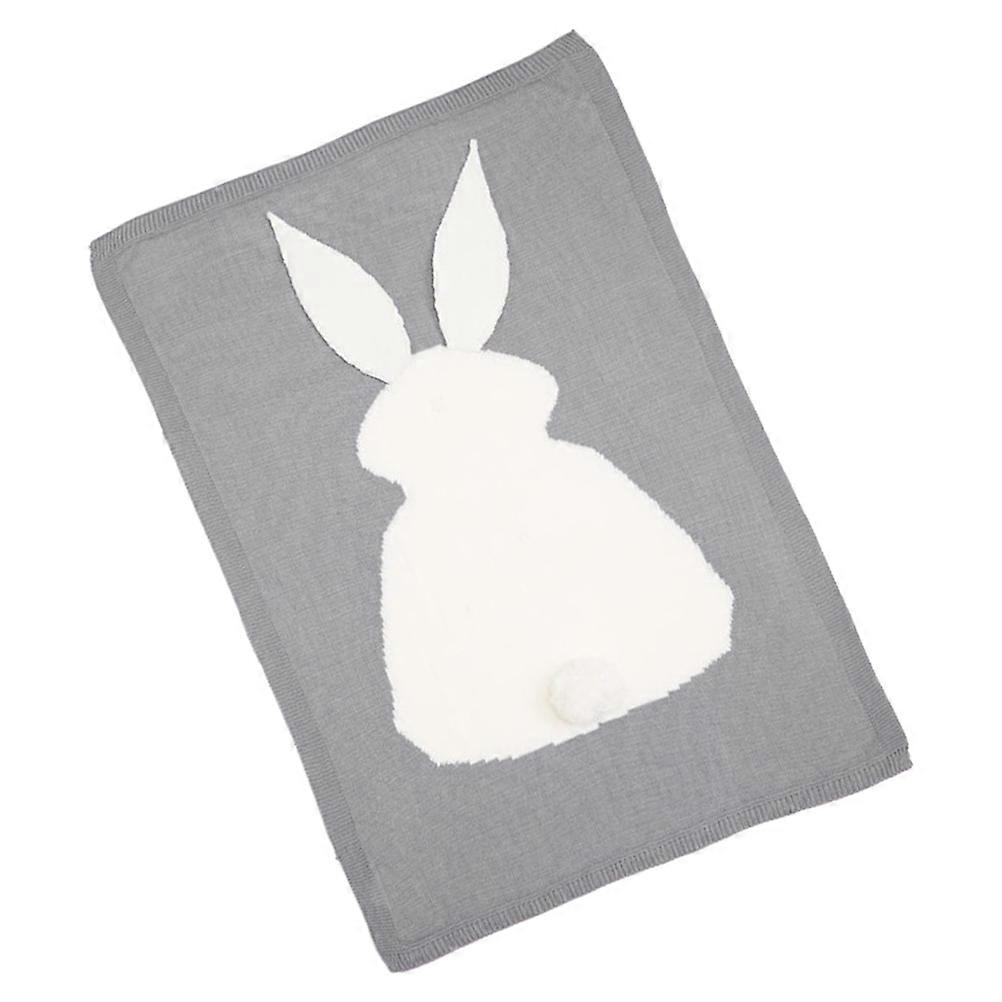 Multi-use Knitted Blanket Light Grey Baby Blanket Ideal For Family Use And Kids 108x73x1.5Cm 1Pc