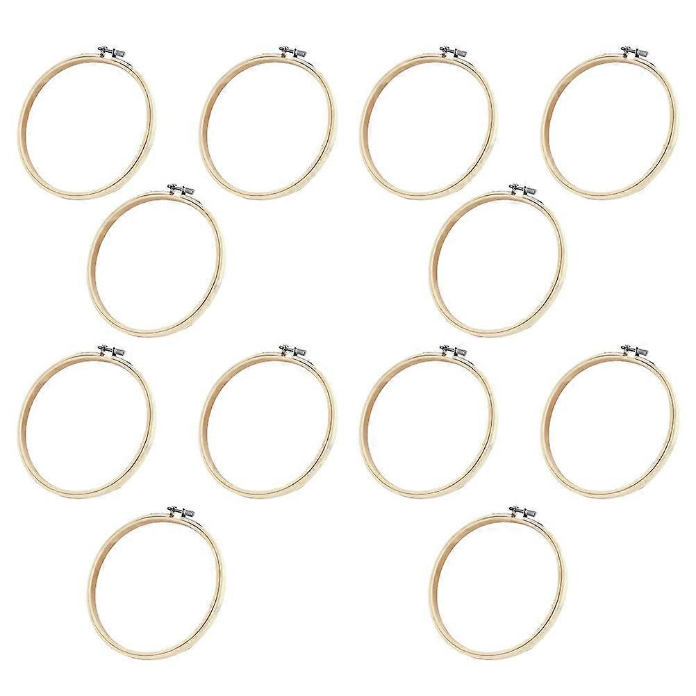 Embroidery Hoops Set of 12 Pieces in Khaki Synthetic Material for Various Craft Projects and Decoration