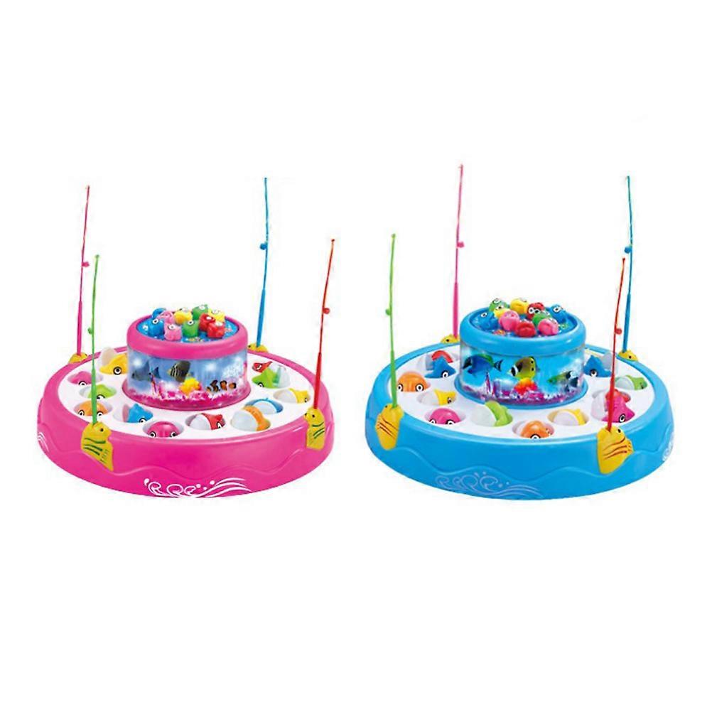 Musical Fishing Game Electric Double-deck Fishing Set Children Square Shape 1 Set