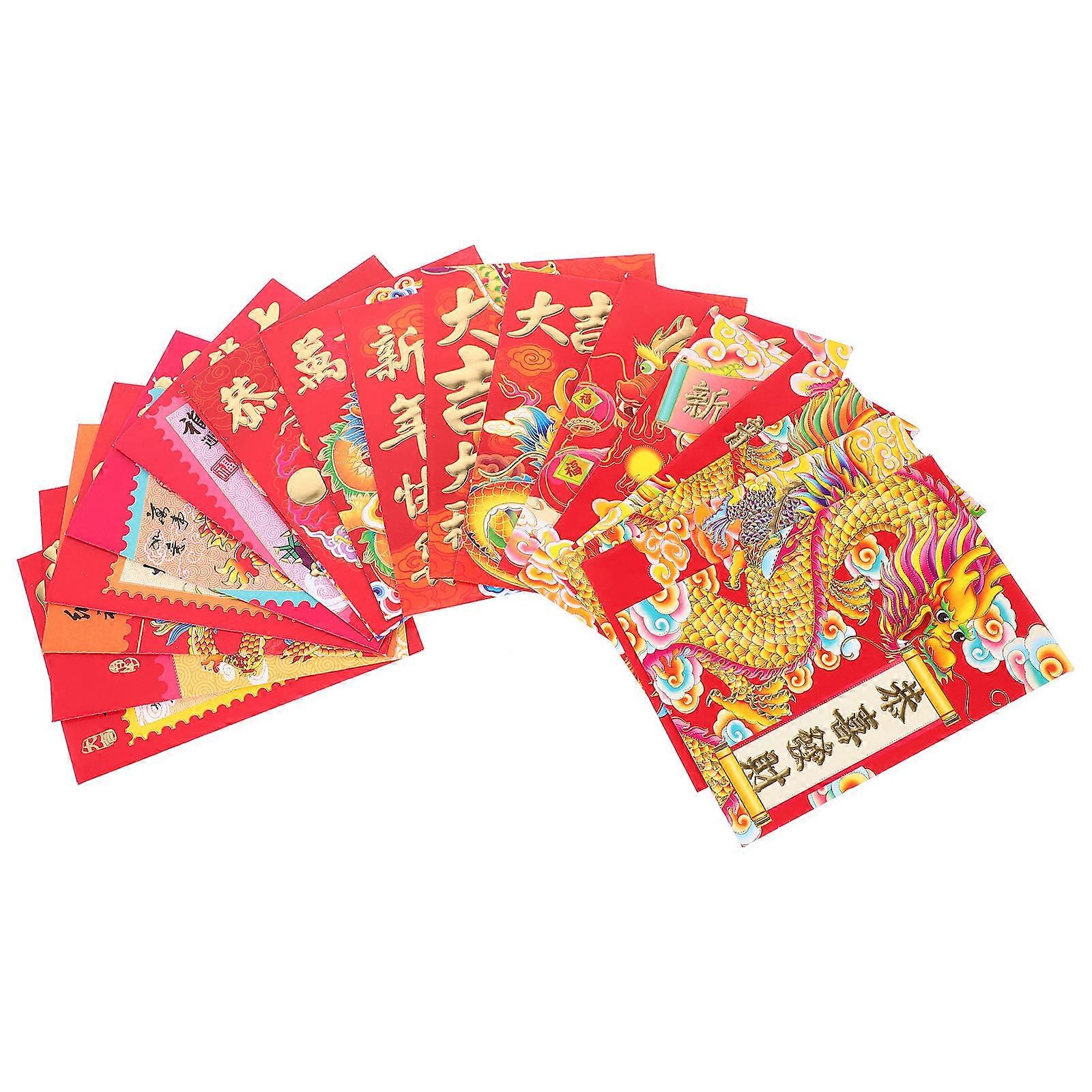 18Pcs Red Envelopes for New Year Hong Bao Lucky Money Packets