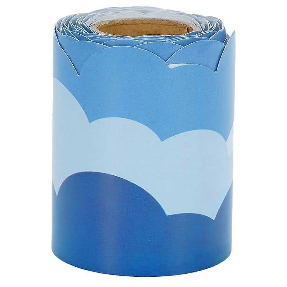 1 Roll Of Classroom Bulletin Board Border Decal Bulletin Board Border Sticker Scalloped Bulletin Board Trim Clouds Shape Decal