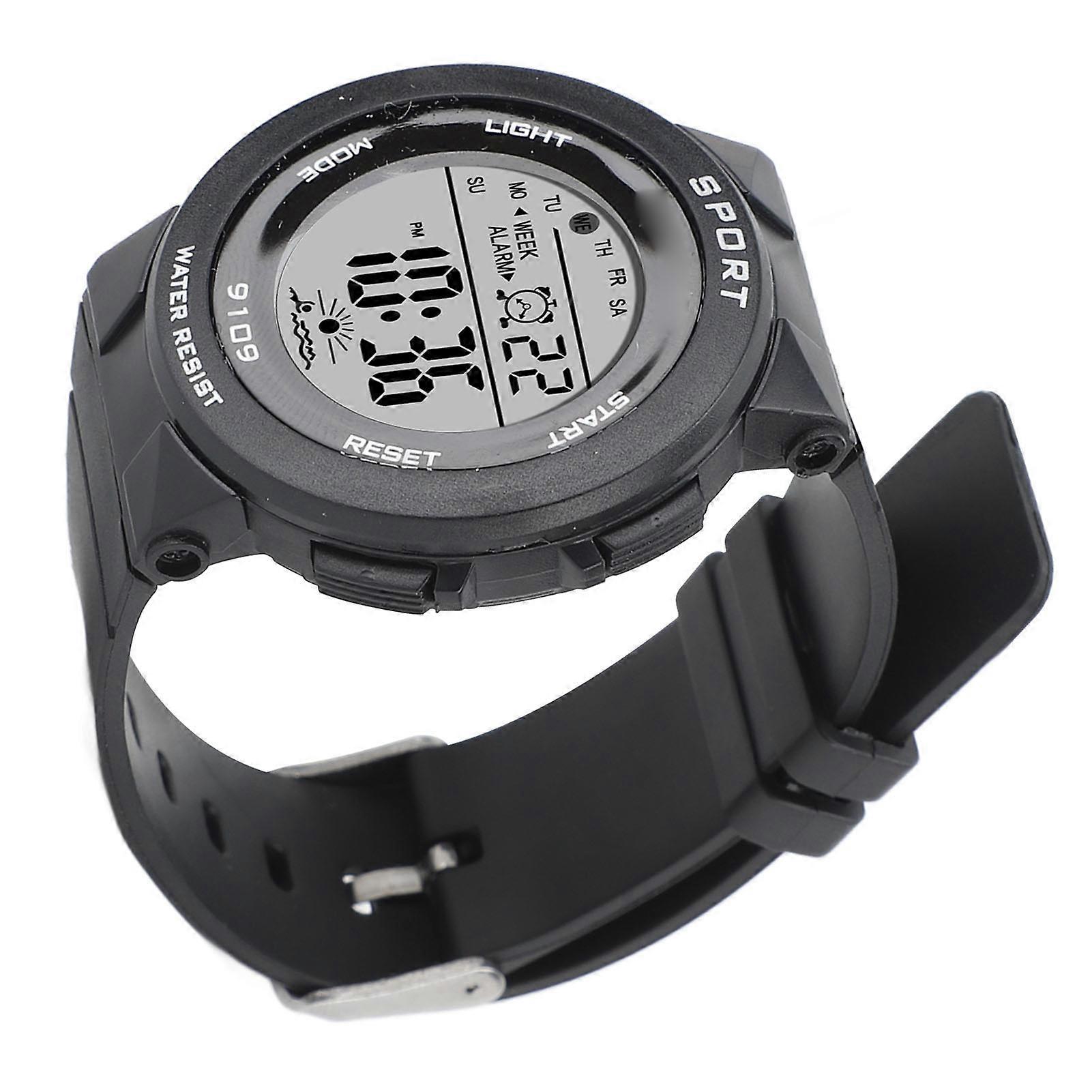 Student Waterproof Electronic Watch 60mAh Luminous Black WR50M