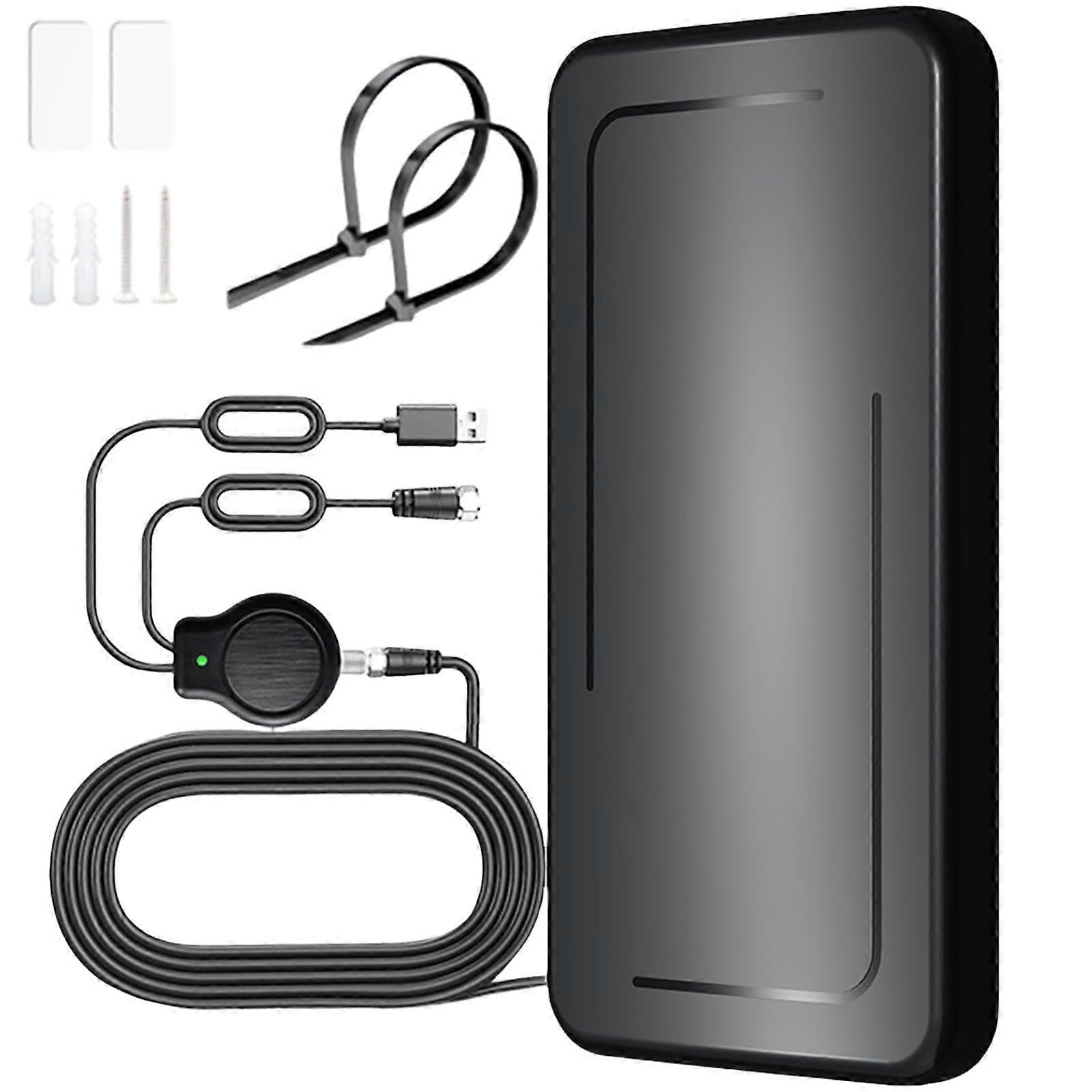 for TV Indoor DVB-T2 Antenna With Amplifier, DVB-T & DVB-T2 Compatible, 1080p 4K TV Antenna, VHF UHF DAB