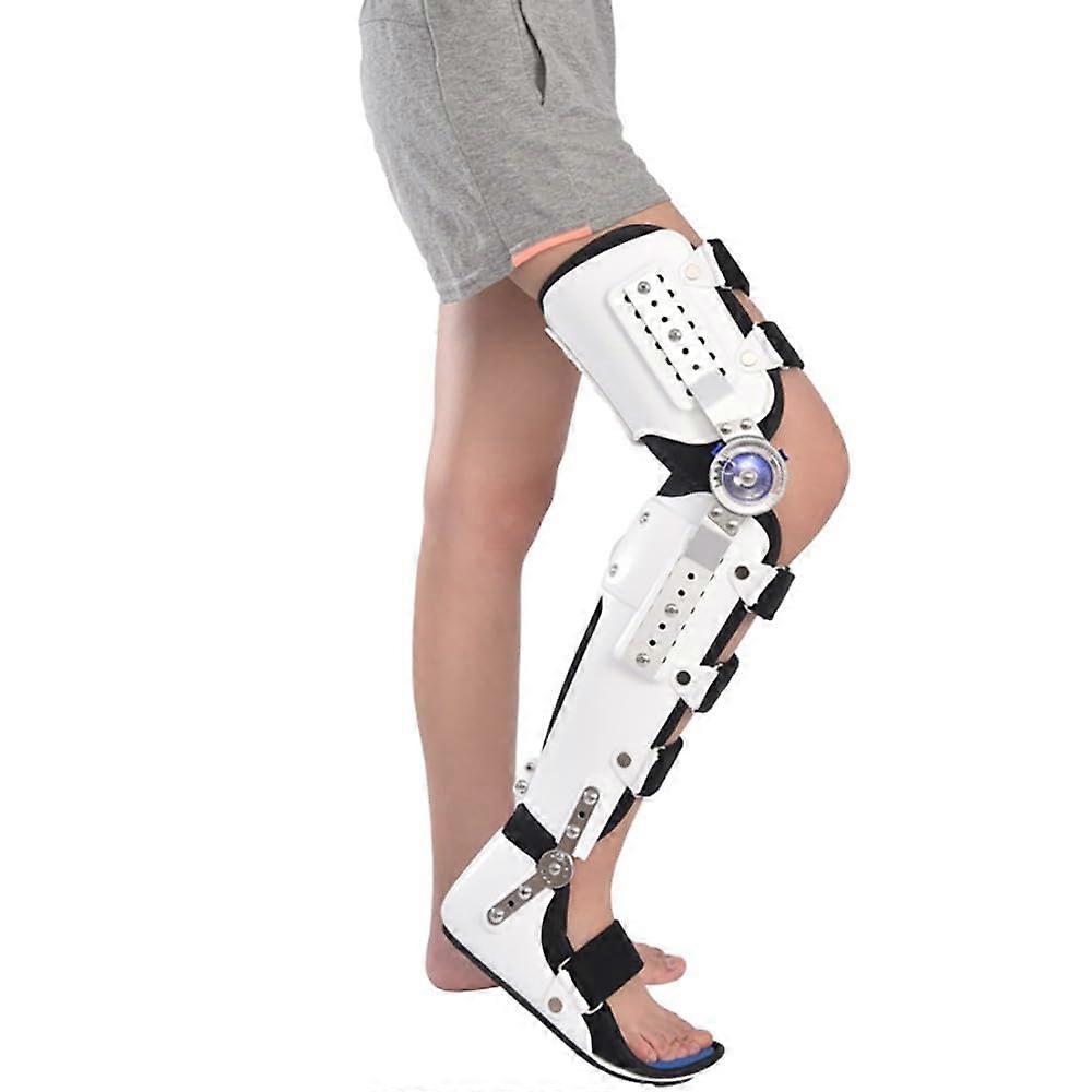 Foldable Knee Foot Support for Knee and Ankle Injuries, Pain Relief, Adjustable, Compact Design, Right Leg Stabilizer