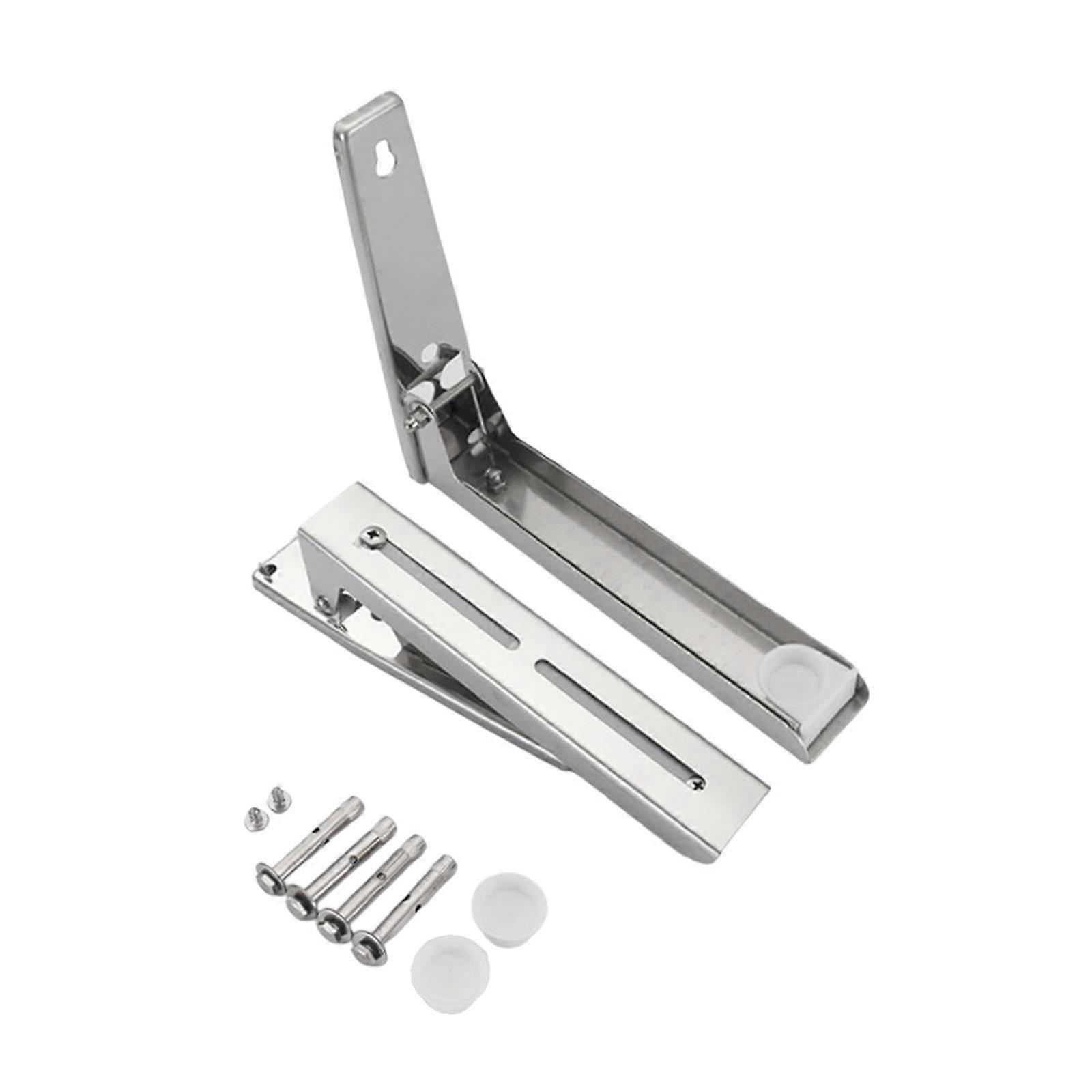 Microwave Stand with Wall Mount, Expandable and Foldable Design, Professional Silver Kitchen Organizer, Sturdy Support Holder