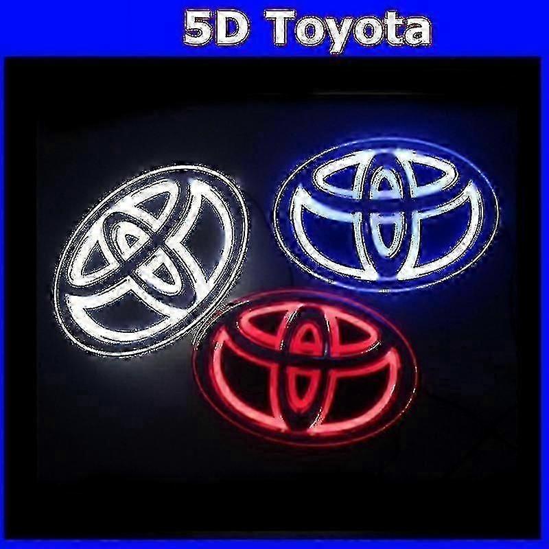 Adesivo de emblema de emblema de luz traseira LED 5D para carros Toyota (compatível com o modelo 2019)