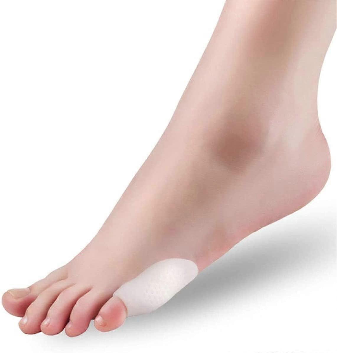 4 Pack Silicone Pinky Toe Corrector and Straightener for Tailor’s Bunion Pain Relief – Cushioned Sleeves for Small Toe Alignment – Unisex Foot Support