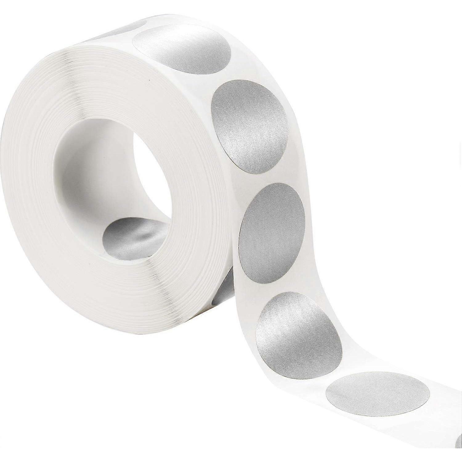 300 Round Scratch-Off Labels (Silver, 1x1 Inch Circle)