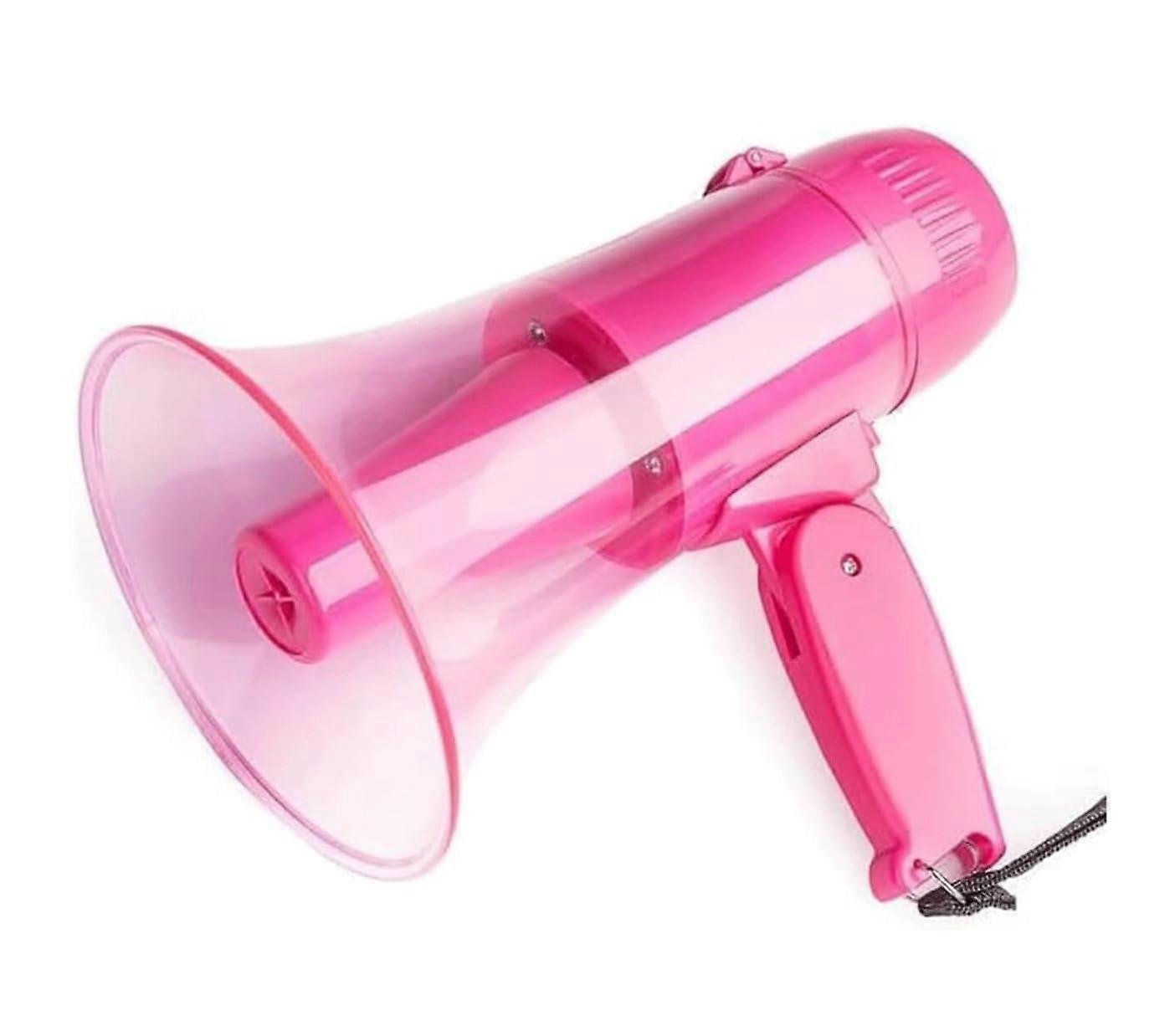 Megaphone Loud Hailer 20W High Power Adjustable Volume Outdoor Bullhorn Speaker for Sports Events - Pink