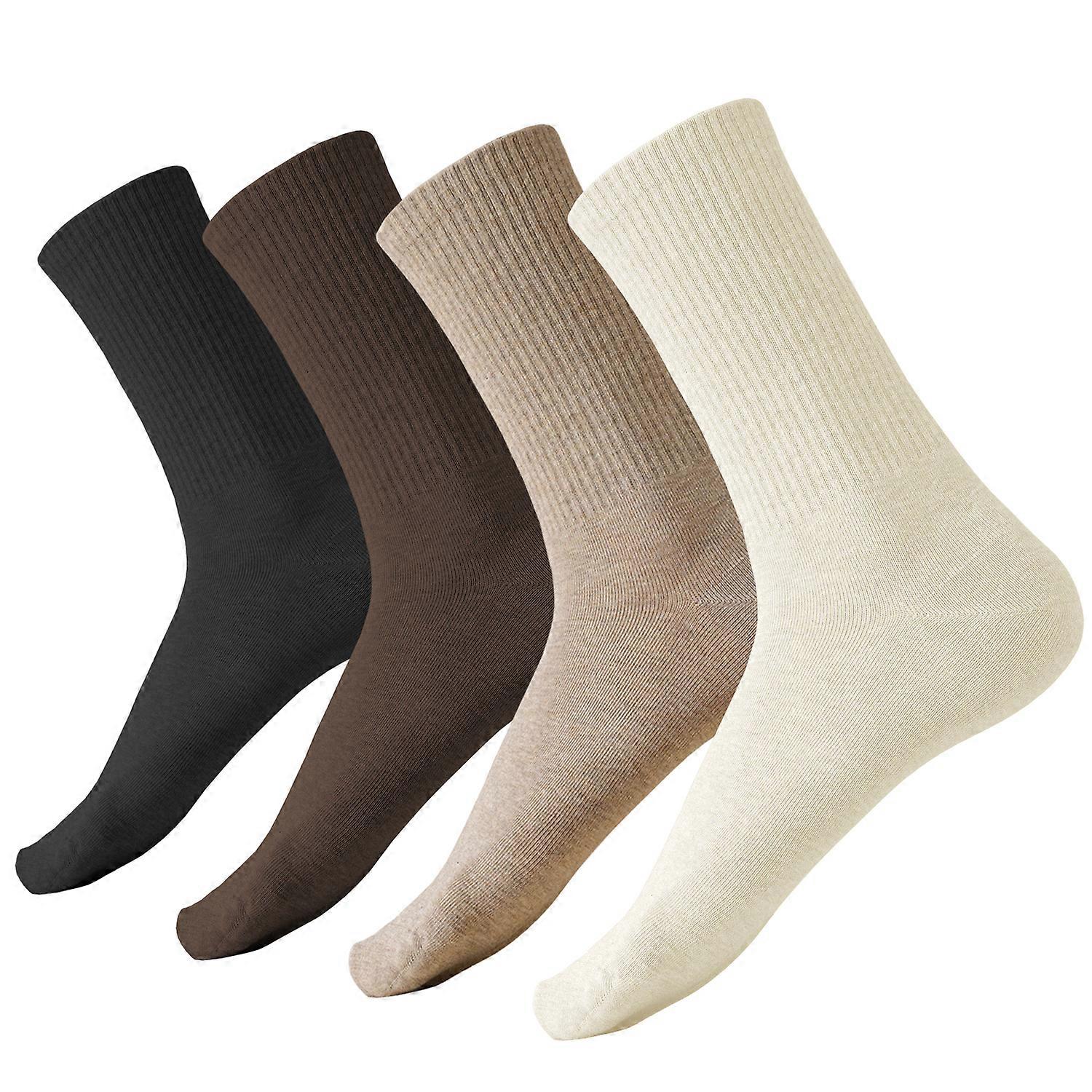 Women Socks Vintage Combed Cotton Calf Socks Comfy Breathable Warm Basic Casual Ladies Crew Socks 4 Pairs