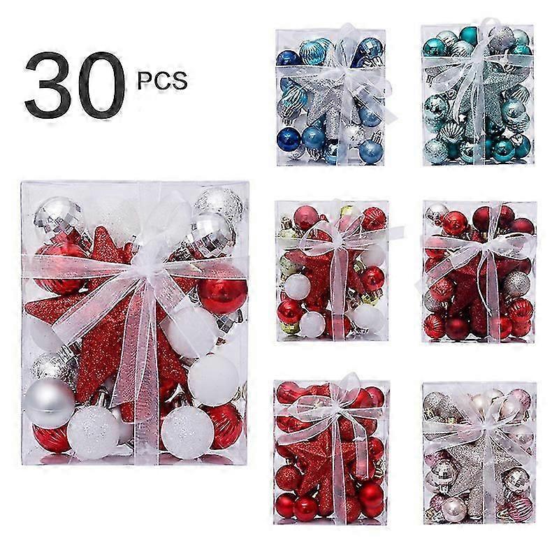 Julepynt 3cm/30pvc Julekugletræ top stjerne gaveæske sæt Juletræ vedhæng